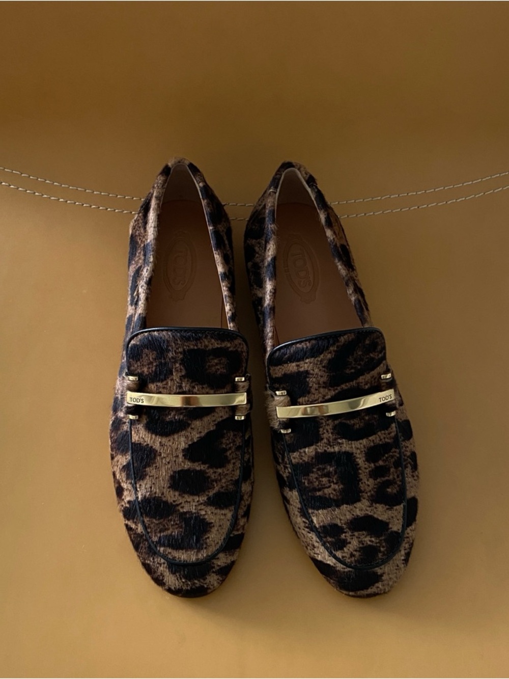 Tod’s women’s leopard calf leather loafers size 36 animal print quiet luxury